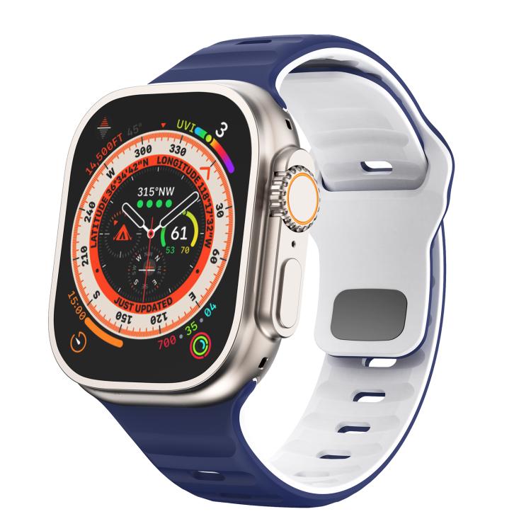 Kalebol Wave Reverse Buckle Two-color Silicone Strap, For Apple Watch 46mm / 49mm / 45mm / 44mm, For Apple Watch 42mm / 41mm / 40mm / 38mm