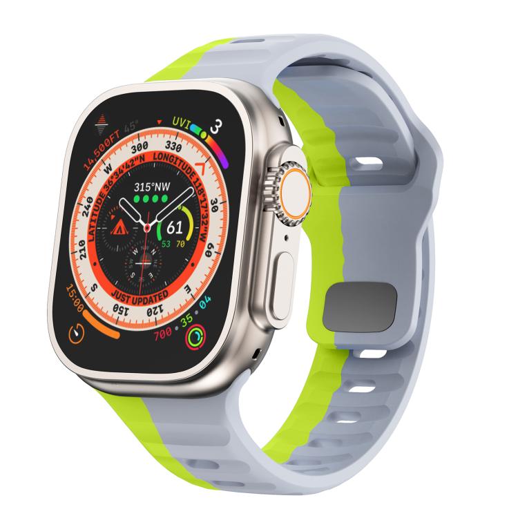 Kalebol Wave Reverse Buckle Two-color Silicone Strap, For Apple Watch 46mm / 49mm / 45mm / 44mm, For Apple Watch 42mm / 41mm / 40mm / 38mm