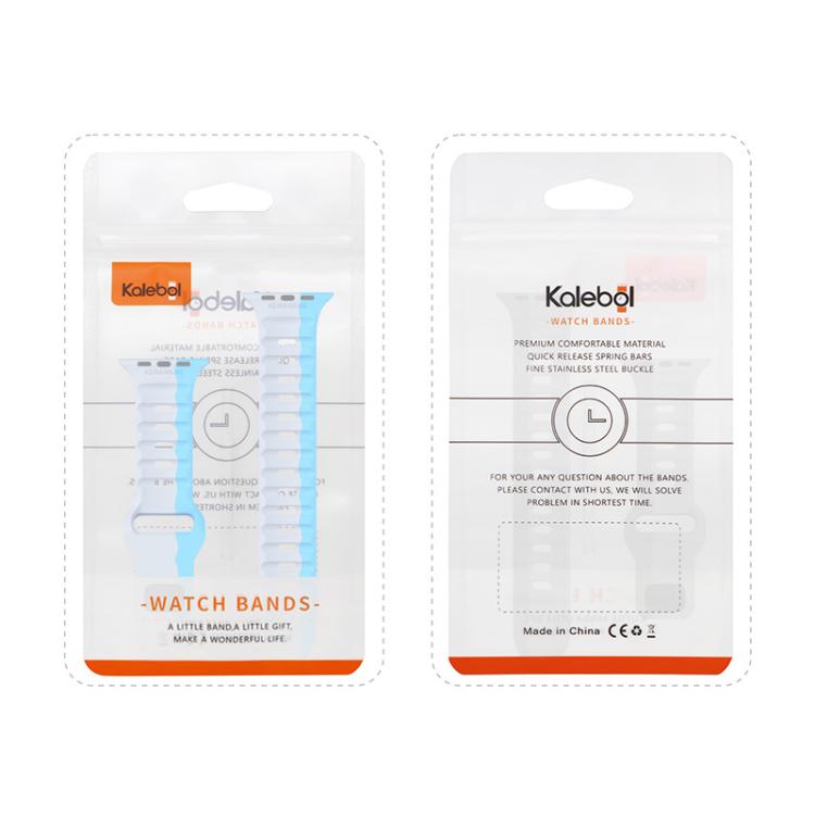 Kalebol Wave Reverse Buckle Two-color Silicone Strap, For Apple Watch 46mm / 49mm / 45mm / 44mm, For Apple Watch 42mm / 41mm / 40mm / 38mm