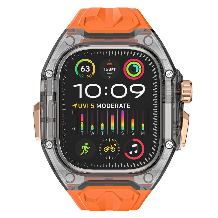 Kalebol Glacier Integrated Transparent Silicone Strap, For Apple Watch 46mm / 45mm / 44mm / 42mm, For Apple Watch 42mm / 41mm / 40mm / 38mm, For Apple Watch Ultra 2 / 1 49mm