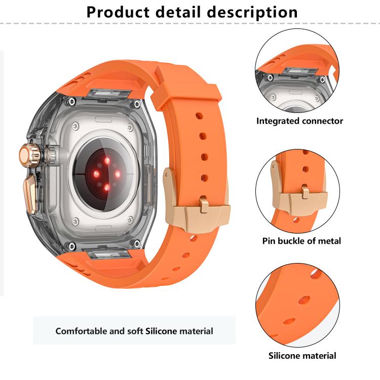 Kalebol Glacier Integrated Transparent Silicone Strap, For Apple Watch 46mm / 45mm / 44mm / 42mm, For Apple Watch 42mm / 41mm / 40mm / 38mm, For Apple Watch Ultra 2 / 1 49mm