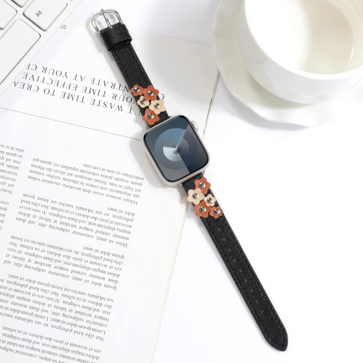 Kalebol Studded Flower Leather Strap, For Apple Watch 46mm / 49mm / 45mm / 44mm, For Apple Watch 42mm / 41mm / 40mm / 38mm