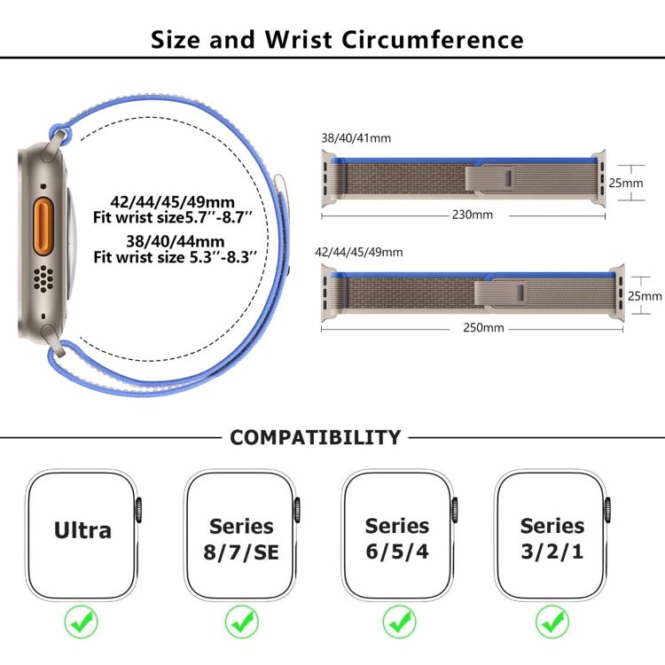 Kalebol Wild Track Loop Nylon Watch Band, For Apple Watch 42mm / 41mm / 40mm / 38mm