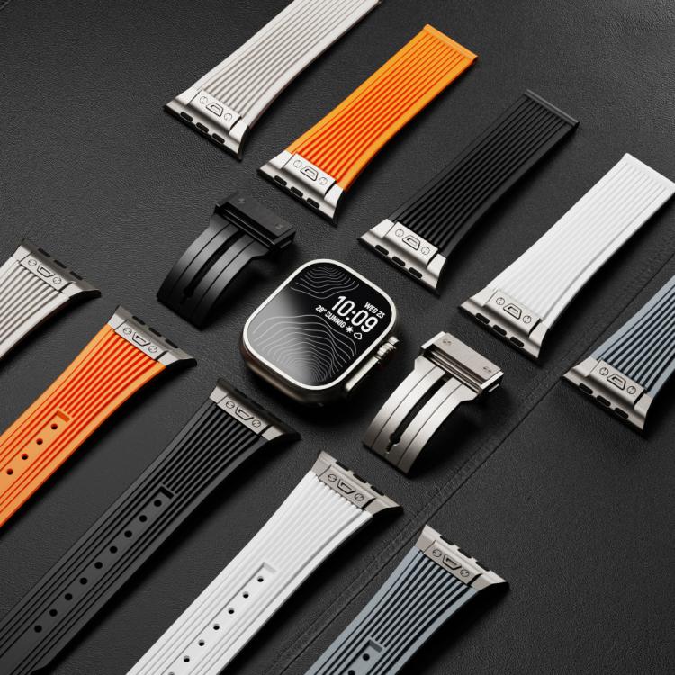 Kalebol High Elasticity L-shaped Nail Silicone Strap, For Apple Watch 46mm / 49mm / 45mm / 44mm, For Apple Watch 42mm / 41mm / 40mm / 38mm