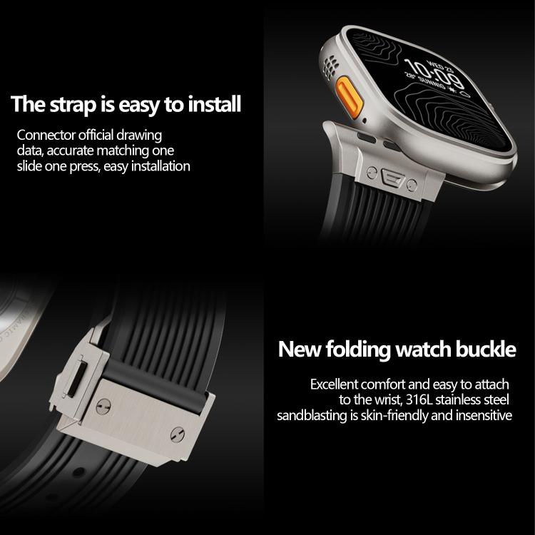 Kalebol High Elasticity L-shaped Nail Silicone Strap, For Apple Watch 46mm / 49mm / 45mm / 44mm, For Apple Watch 42mm / 41mm / 40mm / 38mm