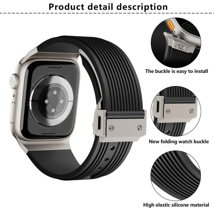Kalebol High Elasticity L-shaped Nail Silicone Strap, For Apple Watch 46mm / 49mm / 45mm / 44mm, For Apple Watch 42mm / 41mm / 40mm / 38mm