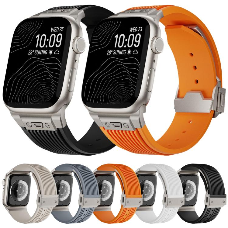 Kalebol High Elasticity L-shaped Nail Silicone Strap, For Apple Watch 46mm / 49mm / 45mm / 44mm, For Apple Watch 42mm / 41mm / 40mm / 38mm