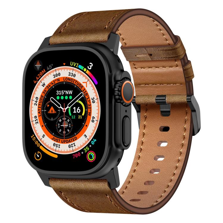 Kalebol Genuine Leather Watch Band, For Apple Watch 46mm / 49mm / 45mm / 44mm
