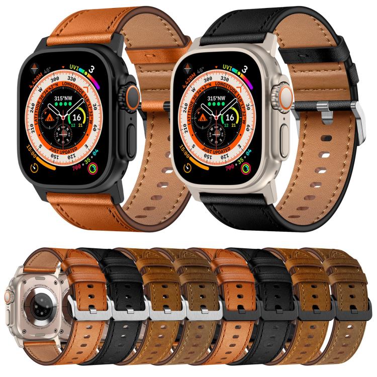 Kalebol Genuine Leather Watch Band, For Apple Watch 46mm / 49mm / 45mm / 44mm