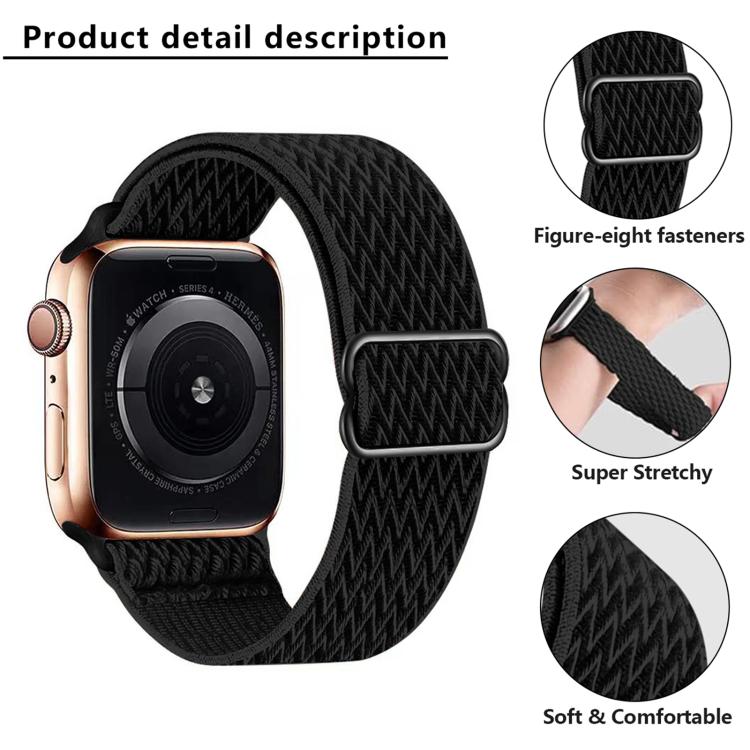 Kalebol Eight Buckle Wavy Braided Nylon Watch Band, For Apple Watch 46mm / 49mm / 45mm / 44mm