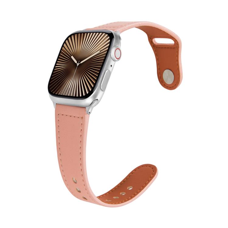 Kalebol Large Stud Buckle Leather Watch Band, For Apple Watch 46mm / 49mm / 45mm / 44mm, For Apple Watch 42mm / 41mm / 40mm / 38mm