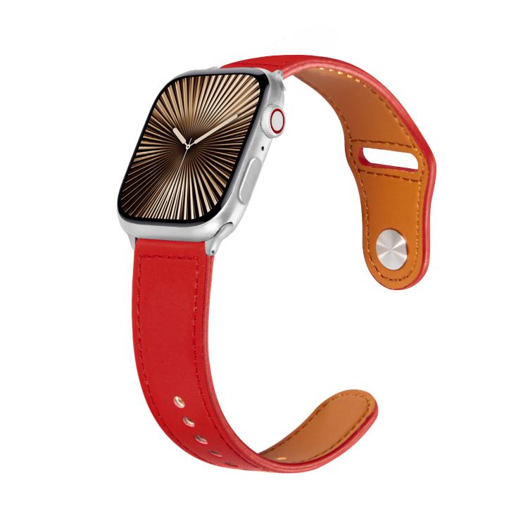 Kalebol Large Stud Buckle Leather Watch Band, For Apple Watch 46mm / 49mm / 45mm / 44mm, For Apple Watch 42mm / 41mm / 40mm / 38mm