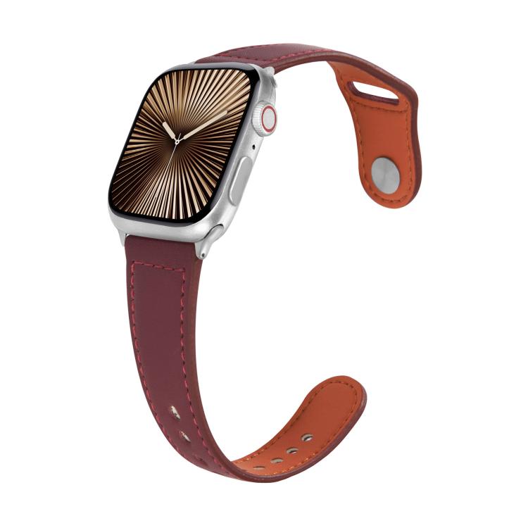 Kalebol Large Stud Buckle Leather Watch Band, For Apple Watch 46mm / 49mm / 45mm / 44mm, For Apple Watch 42mm / 41mm / 40mm / 38mm