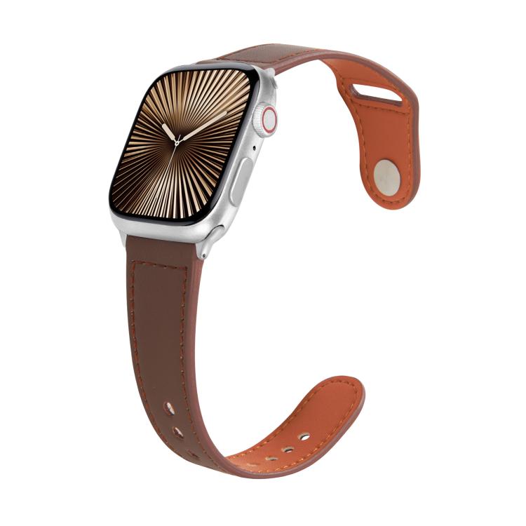 Kalebol Large Stud Buckle Leather Watch Band, For Apple Watch 46mm / 49mm / 45mm / 44mm, For Apple Watch 42mm / 41mm / 40mm / 38mm
