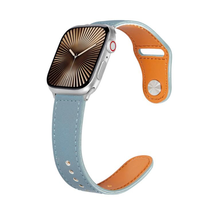 Kalebol Large Stud Buckle Leather Watch Band, For Apple Watch 46mm / 49mm / 45mm / 44mm, For Apple Watch 42mm / 41mm / 40mm / 38mm