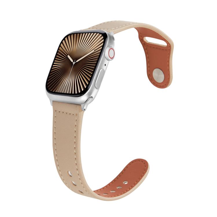 Kalebol Large Stud Buckle Leather Watch Band, For Apple Watch 46mm / 49mm / 45mm / 44mm, For Apple Watch 42mm / 41mm / 40mm / 38mm