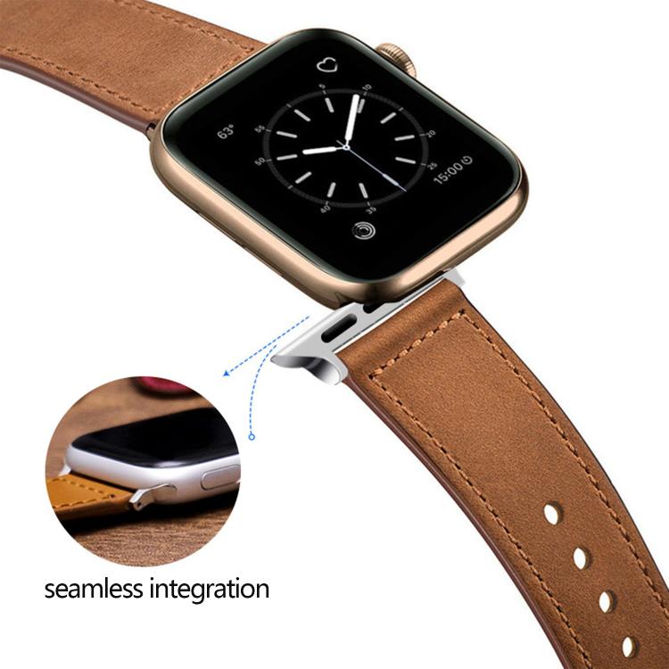 Kalebol Large Stud Buckle Leather Watch Band, For Apple Watch 46mm / 49mm / 45mm / 44mm, For Apple Watch 42mm / 41mm / 40mm / 38mm