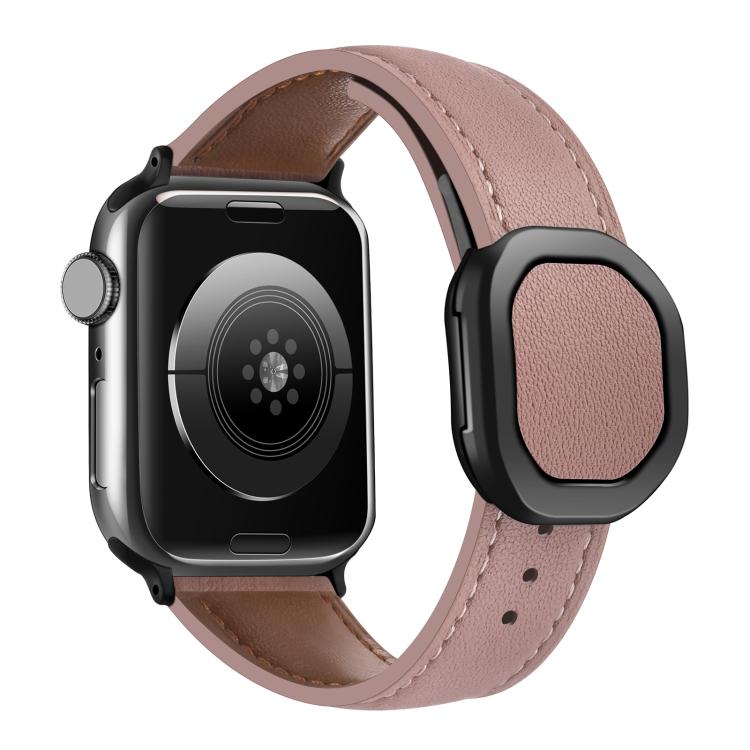 Kalebol Magnetic Fold Genuine Buckle Leather Watch Band, For Apple Watch 46mm / 49mm / 45mm / 44mm, For Apple Watch 42mm / 41mm / 40mm / 38mm