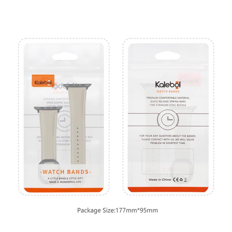 Kalebol Magnetic Fold Genuine Buckle Leather Watch Band, For Apple Watch 46mm / 49mm / 45mm / 44mm, For Apple Watch 42mm / 41mm / 40mm / 38mm