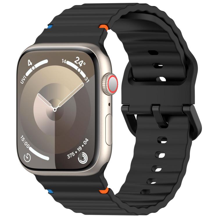 Kalebol Wavy Grain Stitched Silicone Watch Band, For Apple Watch 46mm / 49mm / 45mm / 44mm, For Apple Watch 42mm / 41mm / 40mm / 38mm