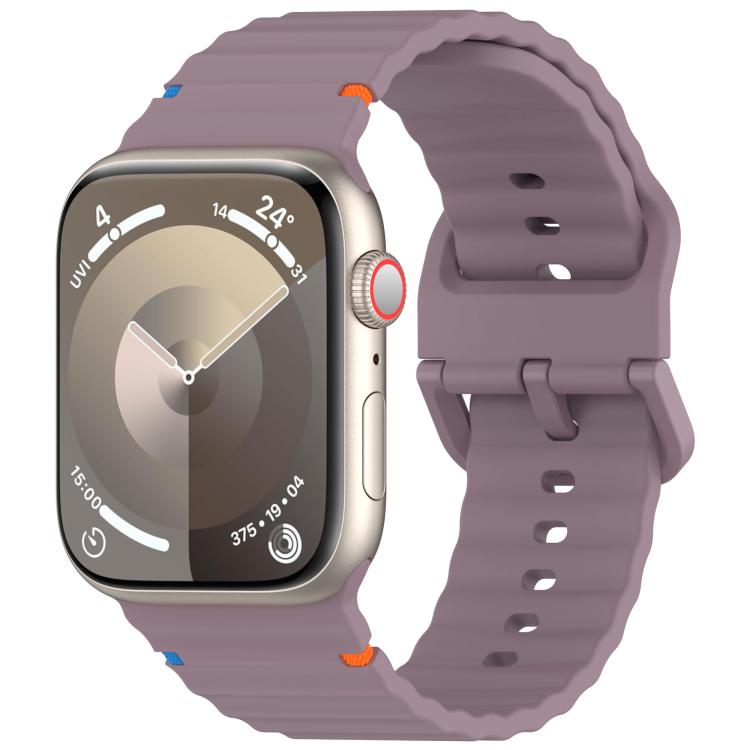 Kalebol Wavy Grain Stitched Silicone Watch Band, For Apple Watch 46mm / 49mm / 45mm / 44mm, For Apple Watch 42mm / 41mm / 40mm / 38mm