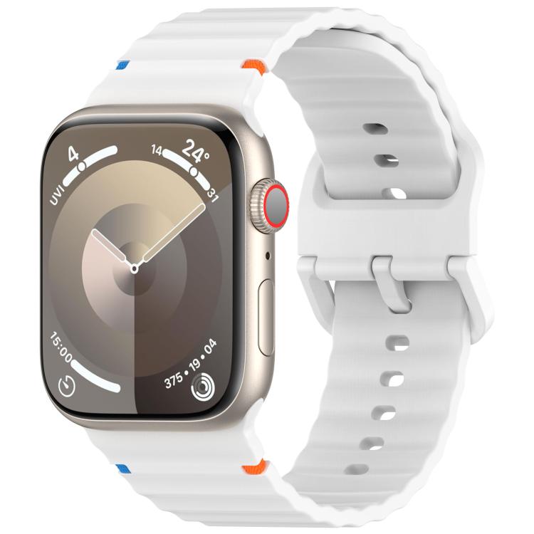 Kalebol Wavy Grain Stitched Silicone Watch Band, For Apple Watch 46mm / 49mm / 45mm / 44mm, For Apple Watch 42mm / 41mm / 40mm / 38mm