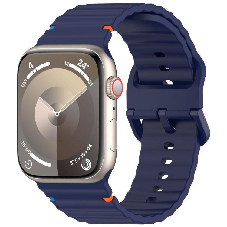 Kalebol Wavy Grain Stitched Silicone Watch Band, For Apple Watch 46mm / 49mm / 45mm / 44mm, For Apple Watch 42mm / 41mm / 40mm / 38mm