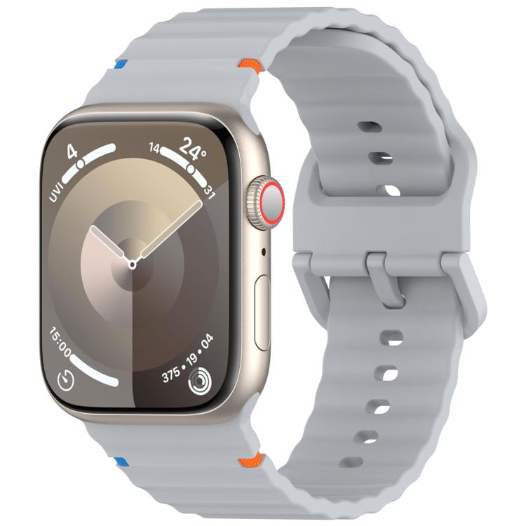 Kalebol Wavy Grain Stitched Silicone Watch Band, For Apple Watch 46mm / 49mm / 45mm / 44mm, For Apple Watch 42mm / 41mm / 40mm / 38mm