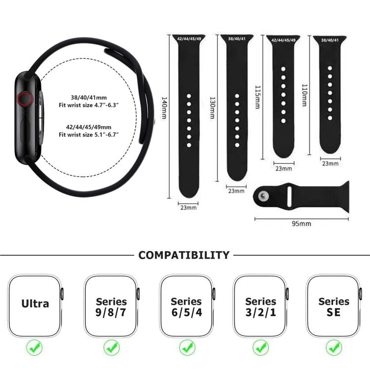Kalebol Reverse Buckle Silicone Watch Band, For Apple Watch 46mm / 49mm / 45mm / 44mm