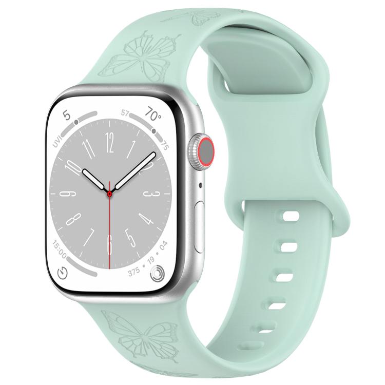Kalebol 8-shaped Buckle Butterfly Embossed Silicone Watch Band, For Apple Watch 46mm / 49mm / 45mm / 44mm