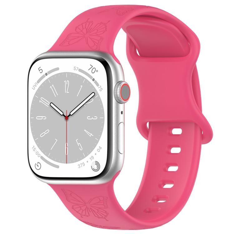 Kalebol 8-shaped Buckle Butterfly Embossed Silicone Watch Band, For Apple Watch 46mm / 49mm / 45mm / 44mm