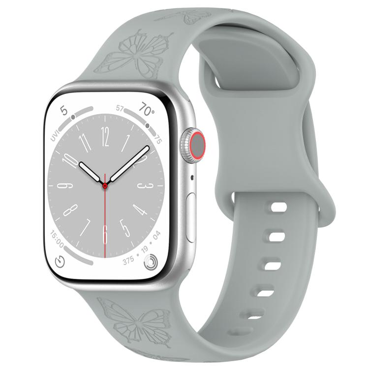 Kalebol 8-shaped Buckle Butterfly Embossed Silicone Watch Band, For Apple Watch 42mm / 41mm / 40mm / 38mm