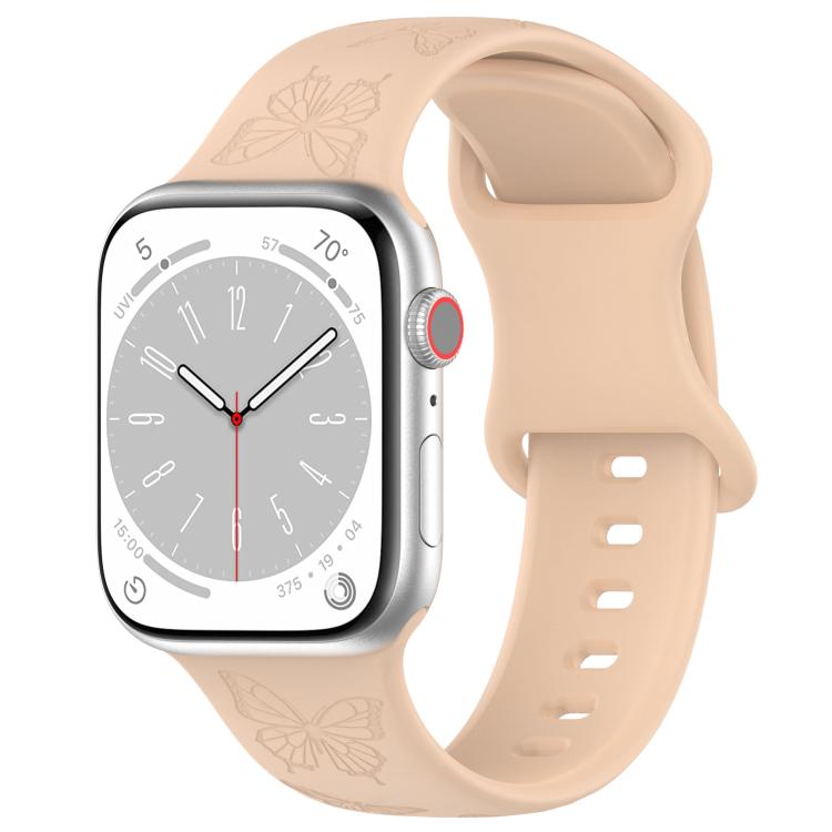 Kalebol 8-shaped Buckle Butterfly Embossed Silicone Watch Band, For Apple Watch 42mm / 41mm / 40mm / 38mm