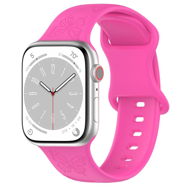 Kalebol 8-shaped Buckle Butterfly Embossed Silicone Watch Band, For Apple Watch 42mm / 41mm / 40mm / 38mm