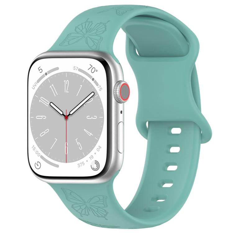 Kalebol 8-shaped Buckle Butterfly Embossed Silicone Watch Band, For Apple Watch 42mm / 41mm / 40mm / 38mm