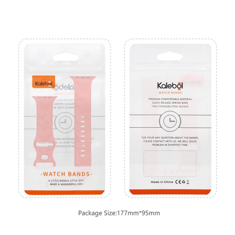 Kalebol 8-shaped Buckle Butterfly Embossed Silicone Watch Band, For Apple Watch 42mm / 41mm / 40mm / 38mm