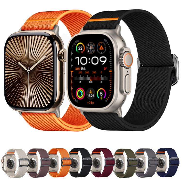 Kalebol Bull Bead Buckle Elastic Nylon Watch Band, For Apple Watch 46mm / 49mm / 45mm / 44mm, For Apple Watch 42mm / 41mm / 40mm / 38mm