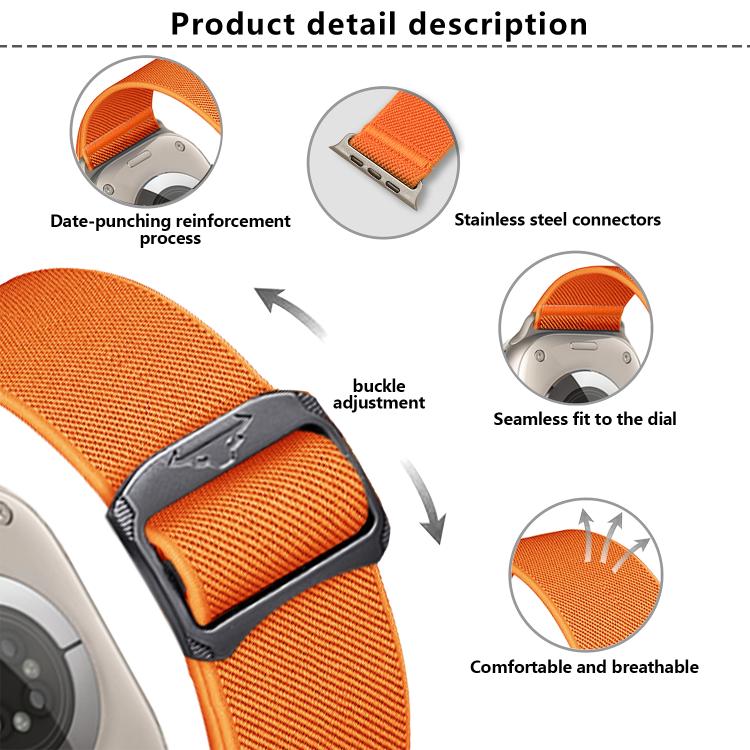 Kalebol Bull Bead Buckle Elastic Nylon Watch Band, For Apple Watch 46mm / 49mm / 45mm / 44mm, For Apple Watch 42mm / 41mm / 40mm / 38mm