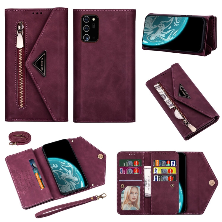 Skin Feel Zipper Horizontal Flip Leather Case with Holder & Card Slots & Photo Frame & Lanyard & Long Rope, For Samsung Galaxy Note20, For Samsung Galaxy Note20 Ultra, For Samsung Galaxy S20, For Samsung Galaxy S20+