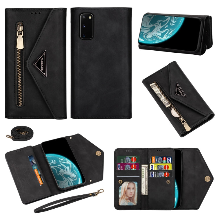 Skin Feel Zipper Horizontal Flip Leather Case with Holder & Card Slots & Photo Frame & Lanyard & Long Rope, For Samsung Galaxy Note20, For Samsung Galaxy Note20 Ultra, For Samsung Galaxy S20, For Samsung Galaxy S20+