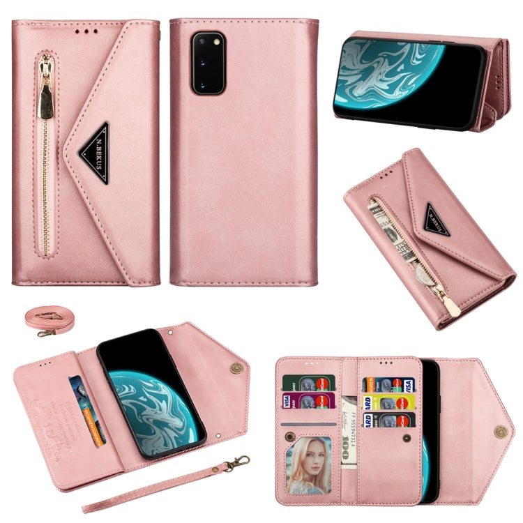 Skin Feel Zipper Horizontal Flip Leather Case with Holder & Card Slots & Photo Frame & Lanyard & Long Rope, For Samsung Galaxy Note20, For Samsung Galaxy Note20 Ultra, For Samsung Galaxy S20, For Samsung Galaxy S20+