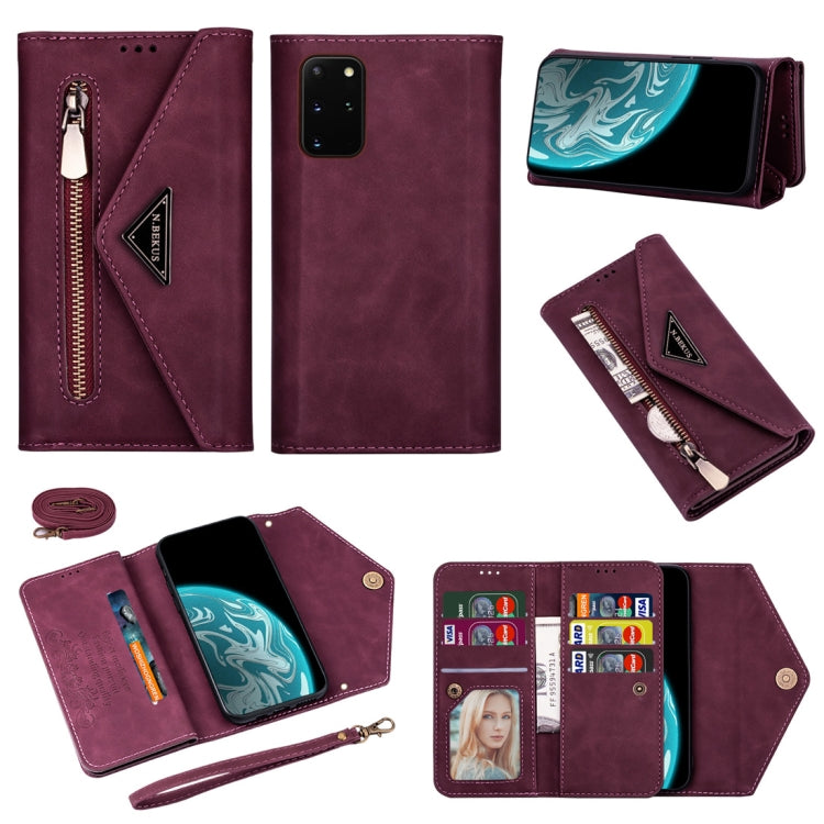 Skin Feel Zipper Horizontal Flip Leather Case with Holder & Card Slots & Photo Frame & Lanyard & Long Rope, For Samsung Galaxy Note20, For Samsung Galaxy Note20 Ultra, For Samsung Galaxy S20, For Samsung Galaxy S20+