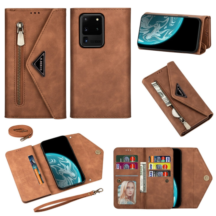 Skin Feel Zipper Horizontal Flip Leather Case with Holder & Card Slots & Photo Frame & Lanyard & Long Rope, For Samsung Galaxy S20 Ultra, For Samsung Galaxy Note10 Lite / A81 / M60s, For Samsung Galaxy S10 Lite / A91 / M80s, For Samsung Galaxy Note10