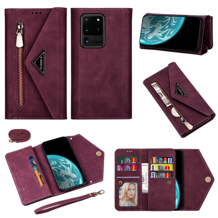 Skin Feel Zipper Horizontal Flip Leather Case with Holder & Card Slots & Photo Frame & Lanyard & Long Rope, For Samsung Galaxy S20 Ultra, For Samsung Galaxy Note10 Lite / A81 / M60s, For Samsung Galaxy S10 Lite / A91 / M80s, For Samsung Galaxy Note10