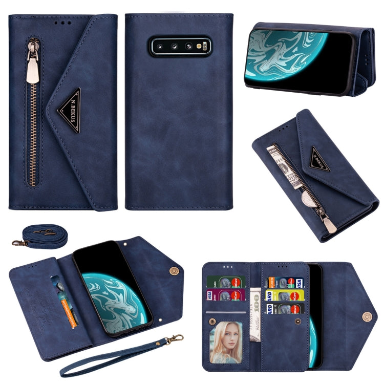 Skin Feel Zipper Horizontal Flip Leather Case with Holder & Card Slots & Photo Frame & Lanyard & Long Rope, For Samsung Galaxy Note10+, For Samsung Galaxy S10, For Samsung Galaxy S10+, For Samsung Galaxy S10e