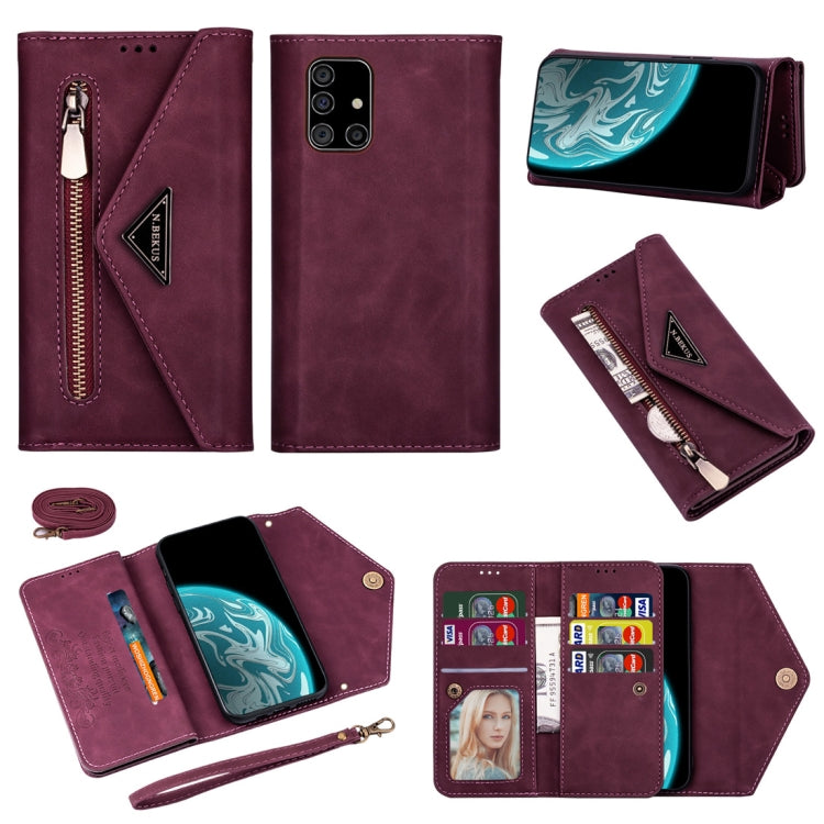 Skin Feel Zipper Horizontal Flip Leather Case with Holder & Card Slots & Photo Frame & Lanyard & Long Rope, For Samsung Galaxy A21, For Samsung Galaxy A41, For Samsung Galaxy A51, For Samsung Galaxy A71