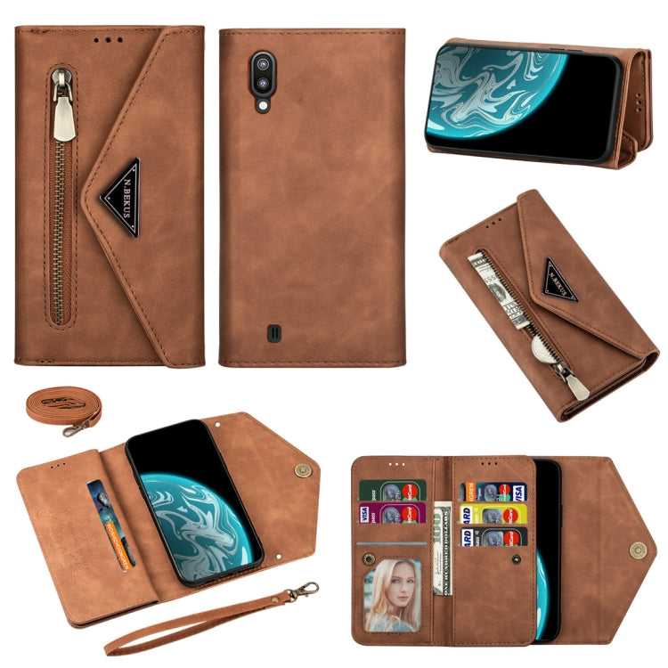 Skin Feel Zipper Horizontal Flip Leather Case with Holder & Card Slots & Photo Frame & Lanyard & Long Rope, For Samsung Galaxy A10 / M10, For Samsung Galaxy A20 / A30 / M10s, For Samsung Galaxy A20e / A10e, For Samsung Galaxy A20s