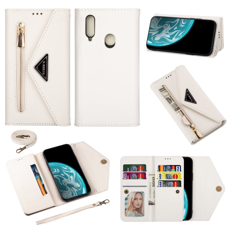 Skin Feel Zipper Horizontal Flip Leather Case with Holder & Card Slots & Photo Frame & Lanyard & Long Rope, For Samsung Galaxy A10 / M10, For Samsung Galaxy A20 / A30 / M10s, For Samsung Galaxy A20e / A10e, For Samsung Galaxy A20s