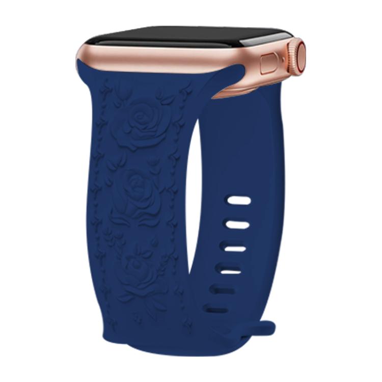 Kalebol 8-shaped Buckle Rose Embossed Silicone Watch Band, For Apple Watch 46mm / 49mm / 45mm / 44mm