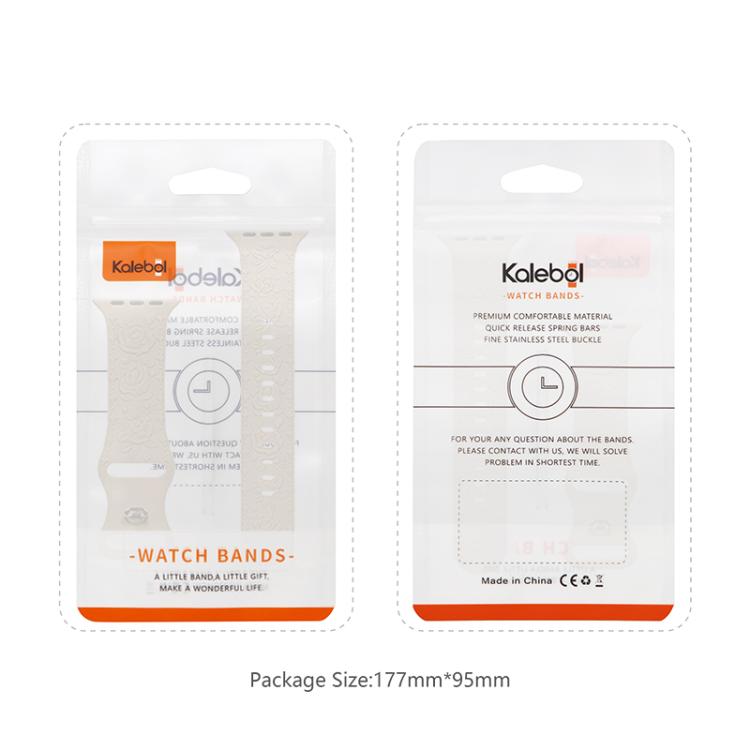 Kalebol 8-shaped Buckle Rose Embossed Silicone Watch Band, For Apple Watch 46mm / 49mm / 45mm / 44mm